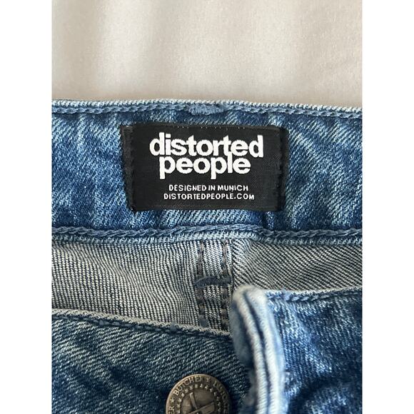 Distorted people cotton blend blue straight leg denim jeans made in Germany - Picture 3 of 6